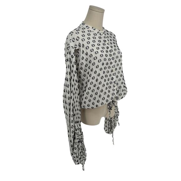 Lug Von Siga Drop Sleeve Balloon Sleeve Polka Dot Knit Top Size 36 (Fits Like M) - Picture 2 of 8